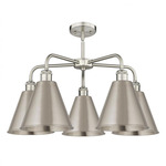 Ballston Cone Convertible Chandelier - Satin Nickel