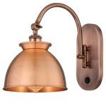 Adirondack Curved Arm Wall Light - Antique Copper