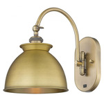 Adirondack Curved Arm Wall Light - Brushed Brass
