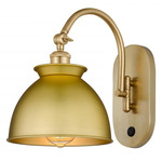 Adirondack Curved Arm Wall Light - Satin Gold