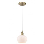 Fenton Pendant - Antique Brass / Matte White