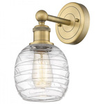 Belfast Wall Sconce - Brushed Brass / Clear Swirl