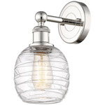 Belfast Wall Sconce - Polished Nickel / Clear Swirl