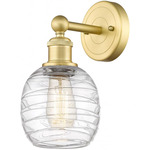 Belfast Wall Sconce - Satin Gold / Clear Swirl