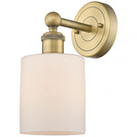 Cobbleskill Round Canopy Wall Sconce - Brushed Brass / Matte White