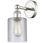 Cobbleskill Round Canopy Wall Sconce - Polished Nickel / Clear