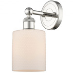 Cobbleskill Round Canopy Wall Sconce - Polished Nickel / Matte White