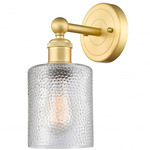 Cobbleskill Round Canopy Wall Sconce - Satin Gold / Clear