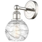 Athens Wall Sconce - Polished Nickel / Clear Swirl
