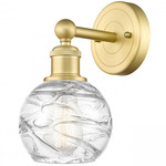Athens Wall Sconce - Satin Gold / Clear Swirl