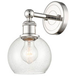 Athens Wall Sconce - Polished Nickel / Clear Seedy