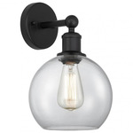 Athens Wall Sconce - Matte Black / Clear