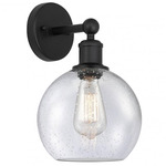 Athens Wall Sconce - Matte Black / Clear Seedy