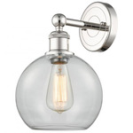 Athens Wall Sconce - Polished Nickel / Clear