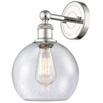Athens Wall Sconce - Polished Nickel / Clear Seedy