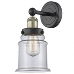 Canton Wall Sconce - Matte Black / Antique Brass / Clear