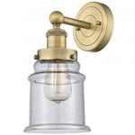 Canton Wall Sconce - Brushed Brass / Clear Seedy