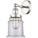 Canton Wall Sconce - Polished Nickel / Clear