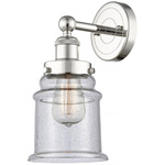Canton Wall Sconce - Polished Nickel / Clear Seedy