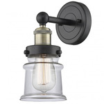 Canton Wall Sconce - Matte Black / Antique Brass / Clear