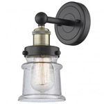 Canton Wall Sconce - Matte Black / Antique Brass / Clear Seedy