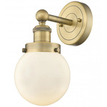 Beacon Wall Sconce - Brushed Brass / Matte White