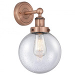 Beacon Wall Sconce - Antique Copper / Clear Seedy