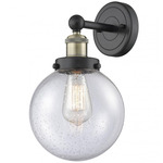 Beacon Wall Sconce - Matte Black / Antique Brass / Clear Seedy