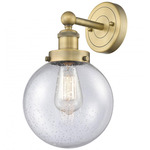 Beacon Wall Sconce - Brushed Brass / Clear Seedy