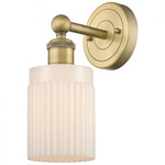 Hadley Round Canopy Wall Sconce - Brushed Brass / Matte White