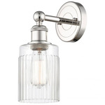 Hadley Round Canopy Wall Sconce - Polished Nickel / Clear