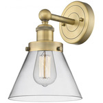 Cone Large Wall Sconce - Brushed Brass / Clear