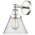 Cone Large Wall Sconce - Polished Nickel / Clear Seedy
