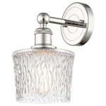 Niagra Round Canopy Wall Sconce - Polished Nickel / Clear