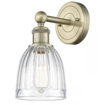 Brookfield Round Canopy Wall Sconce - Antique Brass / Clear