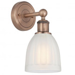 Brookfield Round Canopy Wall Sconce - Antique Copper / White