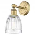 Brookfield Round Canopy Wall Sconce - Brushed Brass / Clear