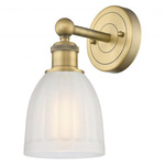 Brookfield Round Canopy Wall Sconce - Brushed Brass / White
