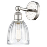 Brookfield Round Canopy Wall Sconce - Polished Nickel / Clear
