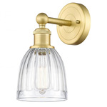 Brookfield Round Canopy Wall Sconce - Satin Gold / Clear