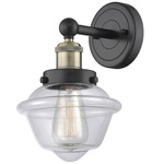 Oxford Wall Sconce - Matte Black / Antique Brass / Clear