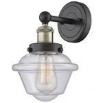 Oxford Wall Sconce - Matte Black / Antique Brass / Clear Seedy