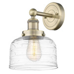 Bell Stem Wall Sconce - Antique Brass / Clear Swirl