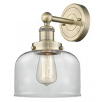 Bell Stem Wall Sconce - Antique Brass / Clear