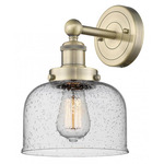 Bell Stem Wall Sconce - Antique Brass / Clear Seedy