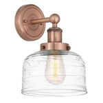 Bell Stem Wall Sconce - Antique Copper / Clear Swirl