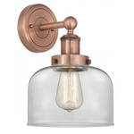 Bell Stem Wall Sconce - Antique Copper / Clear