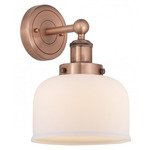 Bell Stem Wall Sconce - Antique Copper / Matte White