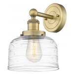Bell Stem Wall Sconce - Brushed Brass / Clear Swirl