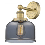Bell Stem Wall Sconce - Brushed Brass / Smoked